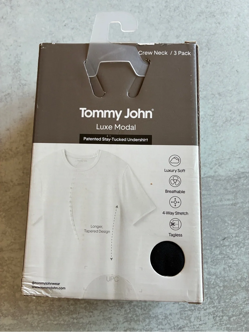 Tommy John Luxe Modal Crew Neck Undershirt 3 Pack Black XL NWT